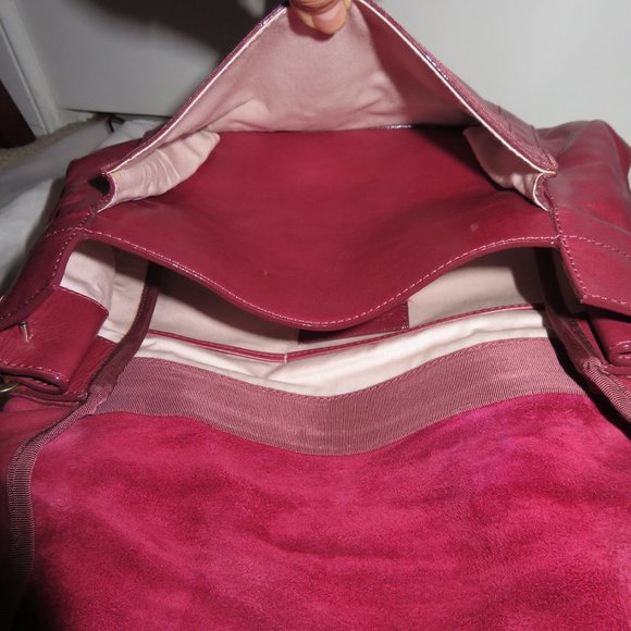 Nina Ricci "Liane" Raspberry Pink Lambskin Bag - Picture 10 of 12